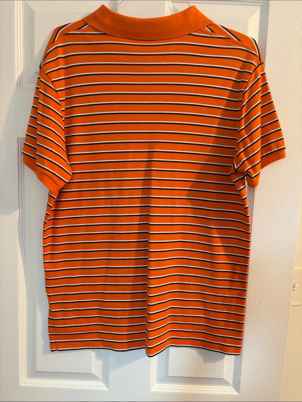 Polo by Ralph Lauren Orange Striped Polo with Navy Logo